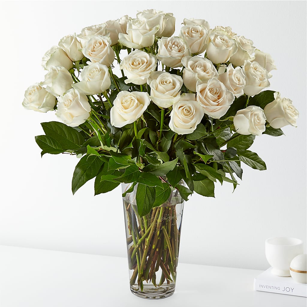 Long Stem White Rose Bouquet – HELEN'S FLOWERS LLC, Radcliff KY