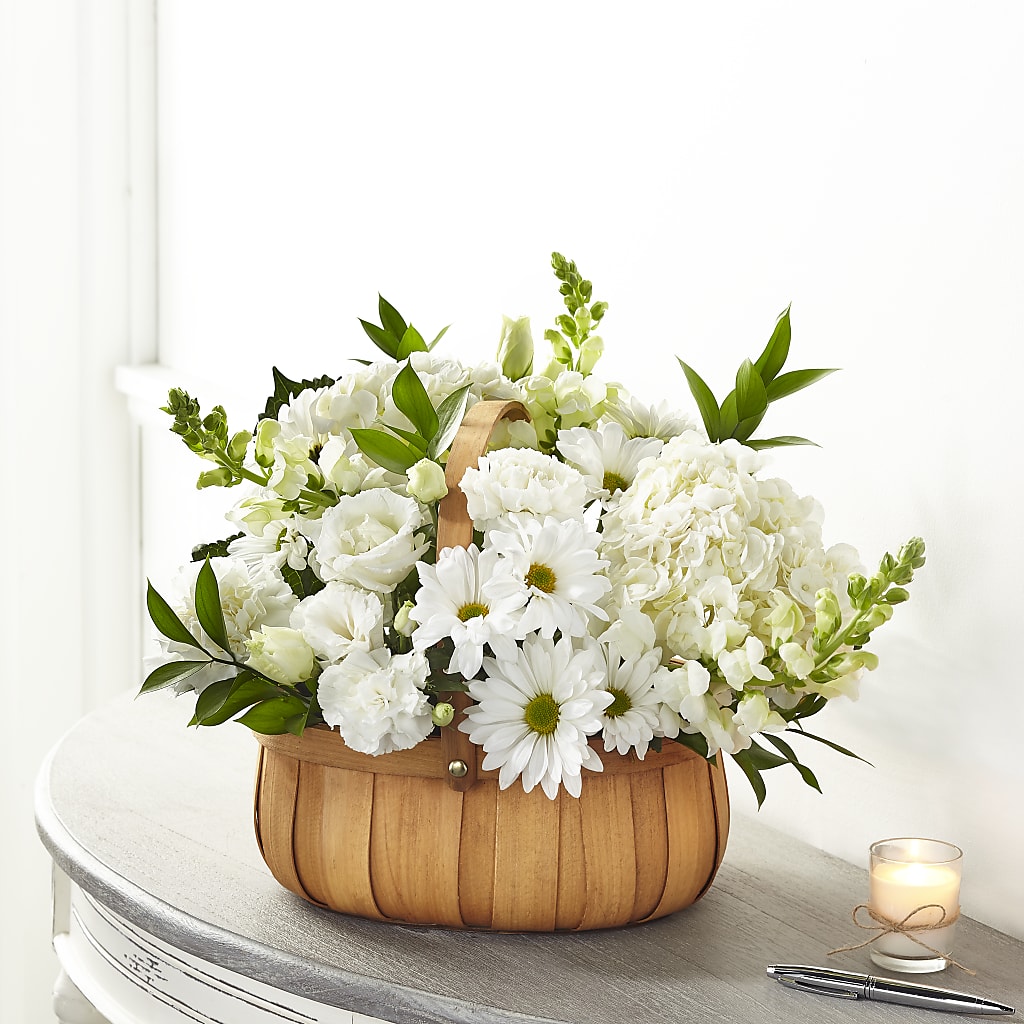 Pure Ivory Basket – HELEN'S FLOWERS LLC, Radcliff KY