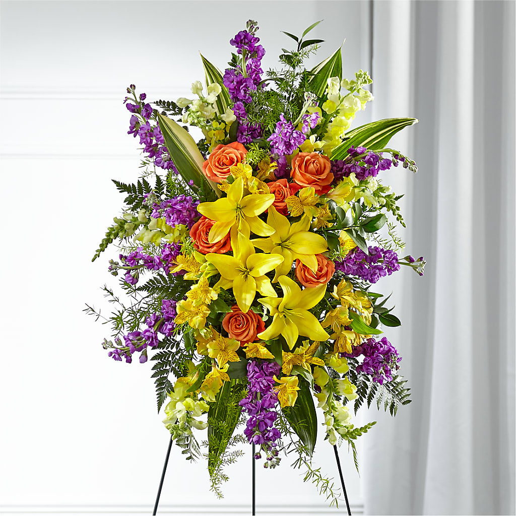 Thoughtful Prayers Standing Spray – HELEN'S FLOWERS LLC, Radcliff KY