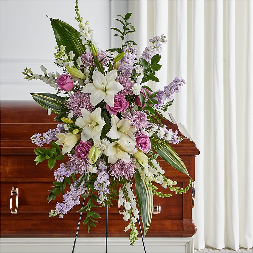 Grateful Hearts Standing Spray – HELEN'S FLOWERS LLC, Radcliff KY