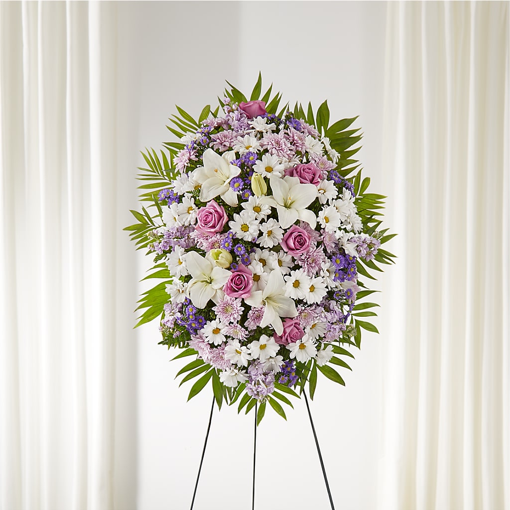 Surrounded by Love Standing Spray – HELEN'S FLOWERS LLC, Radcliff KY