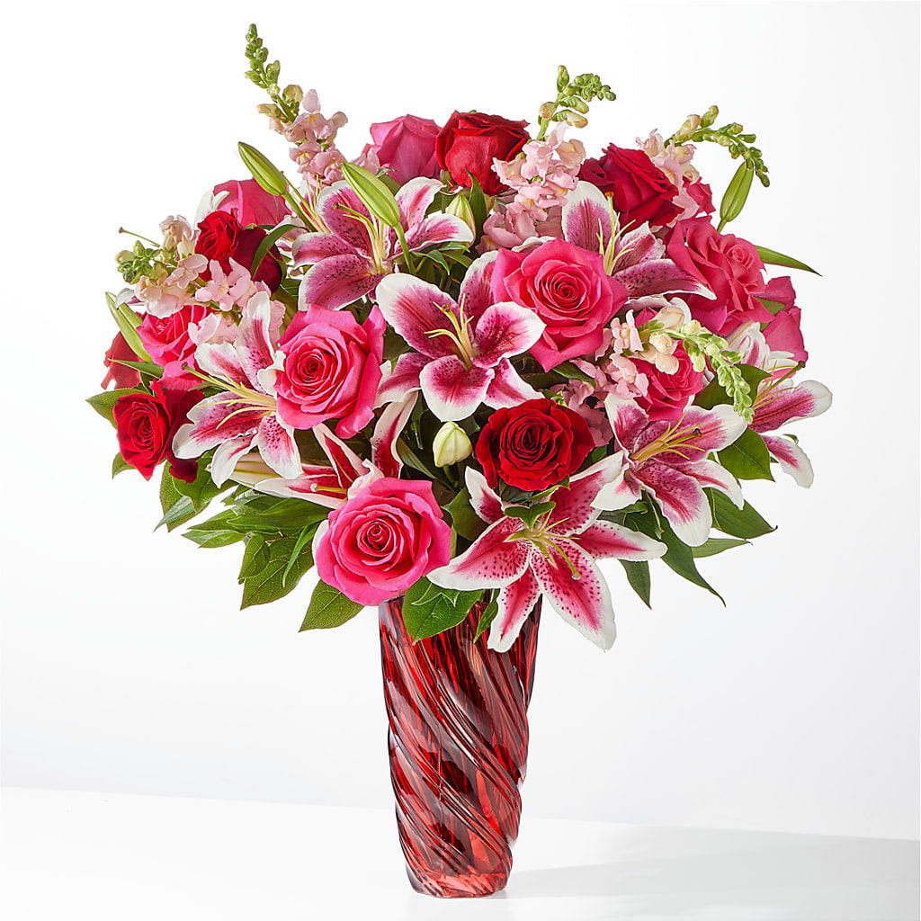 Always You Bouquet with Luxe Swirl Vase – HELEN'S FLOWERS LLC, Radcliff KY