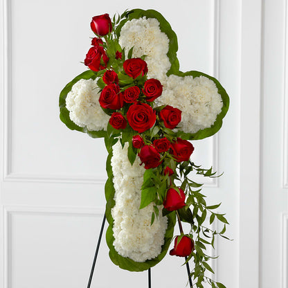 Floral Cross Easel – HELEN'S FLOWERS LLC, Radcliff KY