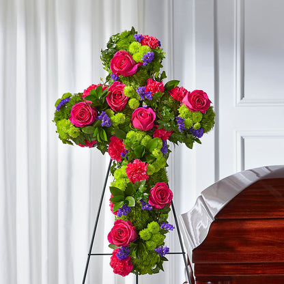 Tribute Rose Floral Cross – HELEN'S FLOWERS LLC, Radcliff KY