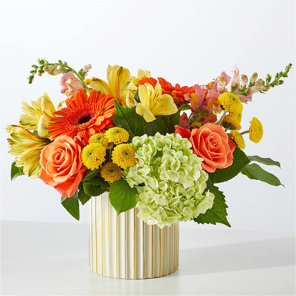 Autumn Sunshine Bouquet with Ivory Vase – HELEN'S FLOWERS LLC, Radcliff KY