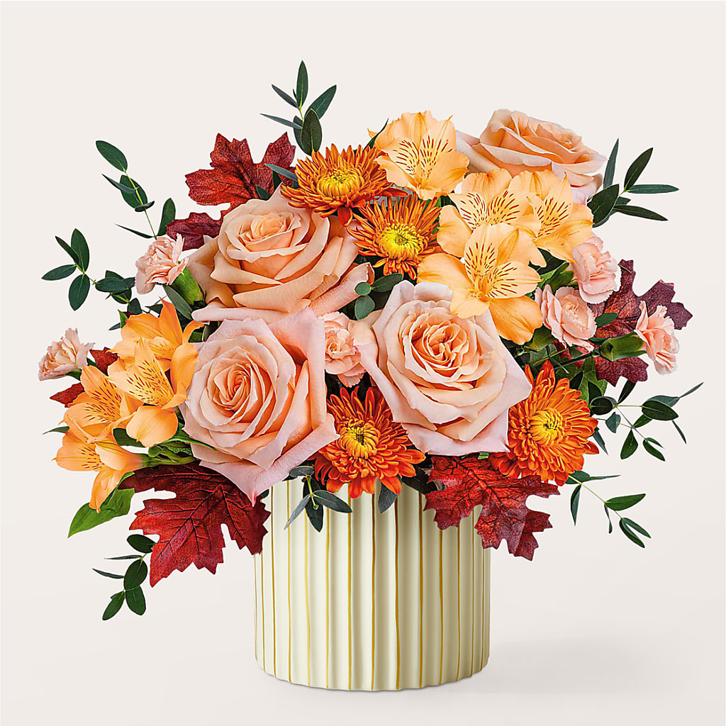 Spiced Latte Bouquet with Ivory Vase – HELEN'S FLOWERS LLC, Radcliff KY