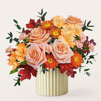 Spiced Latte Bouquet with Ivory Vase – HELEN'S FLOWERS LLC, Radcliff KY