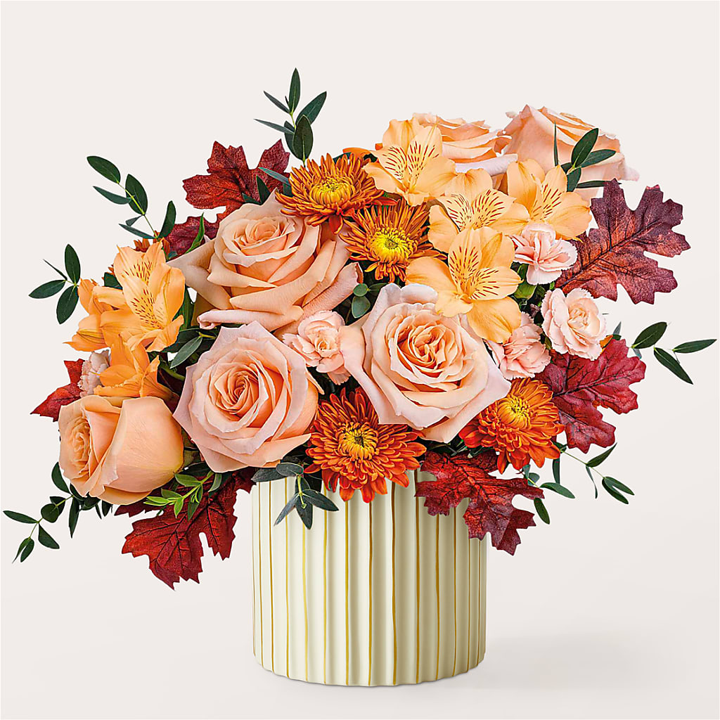 Spiced Latte Bouquet with Ivory Vase – HELEN'S FLOWERS LLC, Radcliff KY