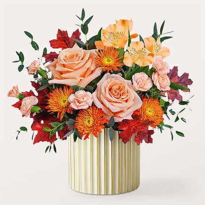 Spiced Latte Bouquet with Ivory Vase – HELEN'S FLOWERS LLC, Radcliff KY