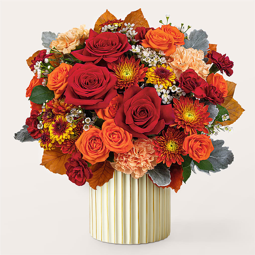 Merlot Bouquet with Ivory Vase – HELEN'S FLOWERS LLC, Radcliff KY