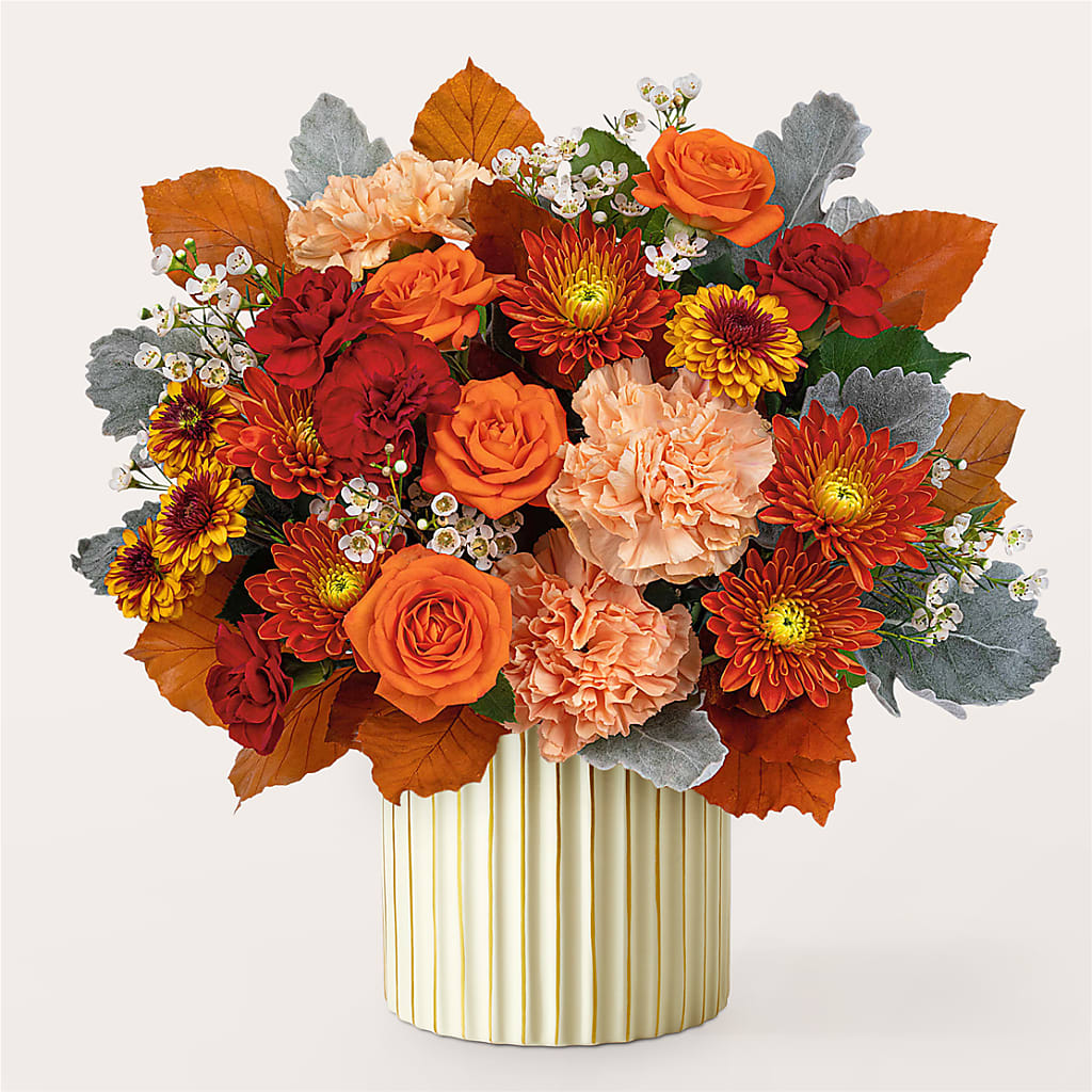Merlot Bouquet with Ivory Vase – HELEN'S FLOWERS LLC, Radcliff KY