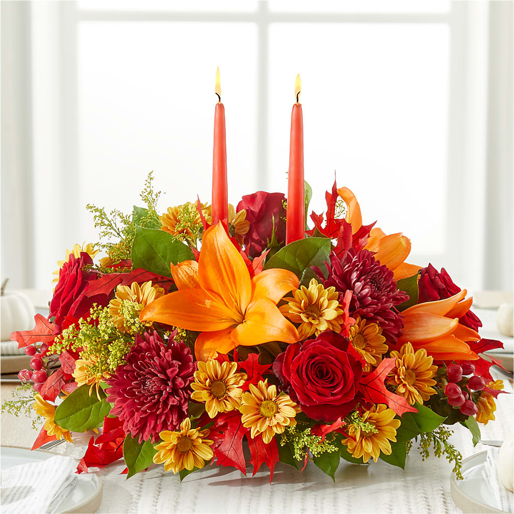 Autumn's Embrace Centerpiece – HELEN'S FLOWERS LLC, Radcliff KY