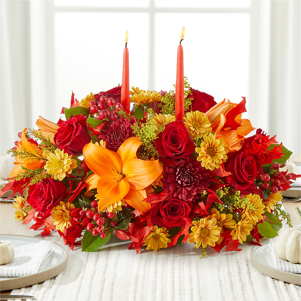 Autumn's Embrace Centerpiece – HELEN'S FLOWERS LLC, Radcliff KY